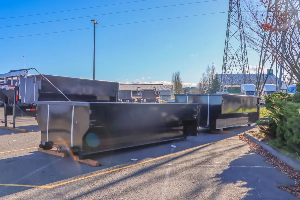 Roll-off dumpster ready for waste disposal at job site for Construction Dumpster Rental in Interlaken